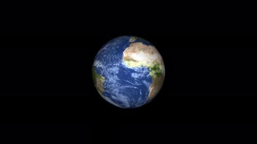 Videohive - Realistic earth planet always rotating on globe space seen from 3D object alpha - 48044552