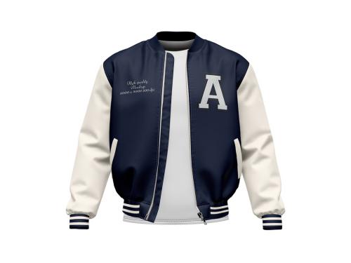 Bomber Jacket with T-Shirt Mockup - Front View 638113199