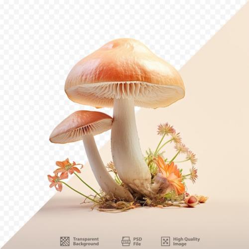 Premium PSD | Lactarius salmonicolor mushroom photographed on transparent background in springtime Premium PSD
