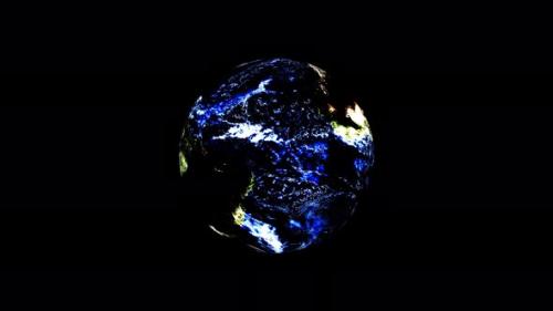Videohive - Realistic earth planet always rotating on globe space seen from 3D object alpha - 48044579