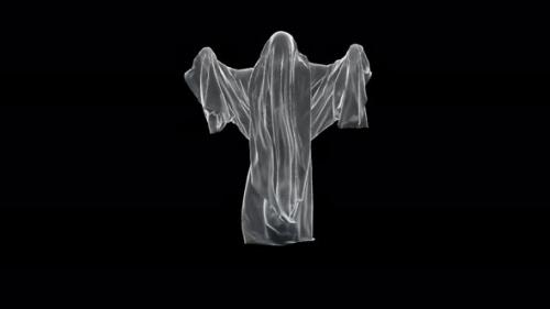 Videohive - Halloween Cloth Ghost Flying Looping 4K - 48046234