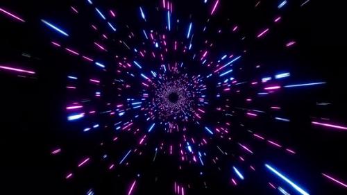 Videohive - Glowing Neon Particles Warp Drive Overlay Effect - 48060227