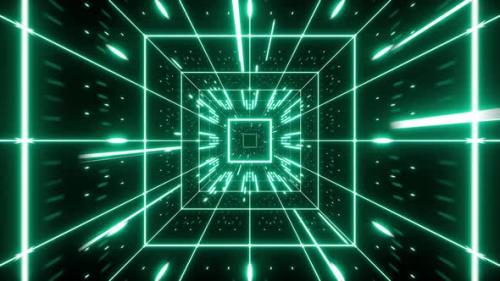 Videohive - Fast Moving Cyber Grid Tunnel - 48060236