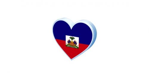 Videohive - Haiti Flag Heart Shape - 48067559