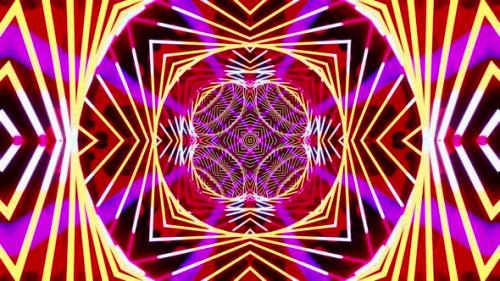 Videohive - Colorful abstract design with circular design in the middle. Kaleidoscope VJ loop - 48042830
