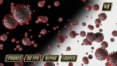 Videohive - 3D CoronaVirus Fall Loop Animation - Transparent Background - COVID-19, SARS, Pandemic, Public Healt - 26142398