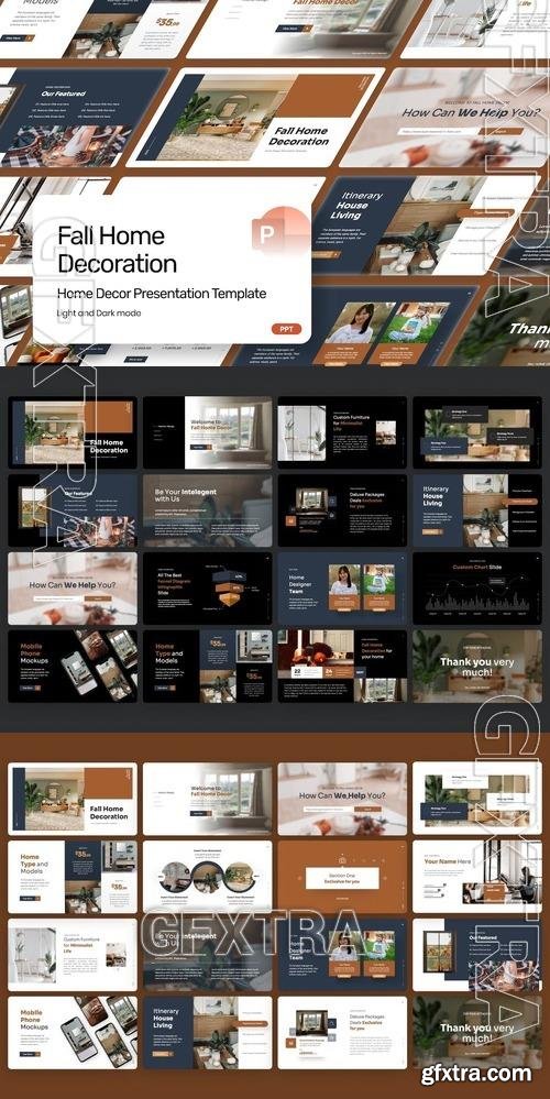Fall Home Decoration - PowerPoint Template C5QGAC2