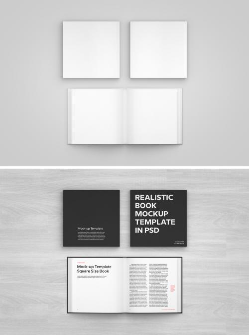 Square Size Hardcover Book Mock-up 642195505