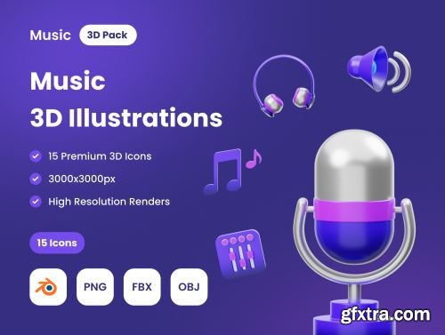 MYMUSIC: 3D Music Icons Ui8.net