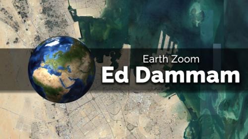 Videohive - Ed Dammam (Saudi Arabia) Earth Map Zoom to the City from Space - 48035661