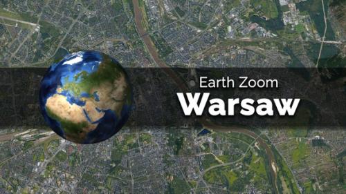 Videohive - Warsaw (Poland) Earth Map Zoom to the City from Space - 48035672
