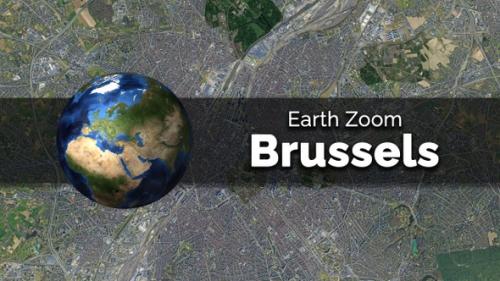 Videohive - Brussels (Belgium) Earth Map Zoom to the City from Space - 48035678