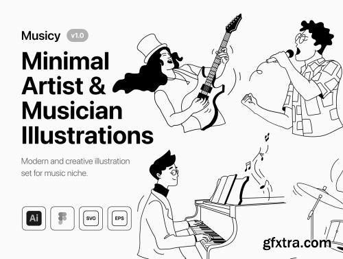 Musicy - Artist - Musician Illustrations Ui8.net