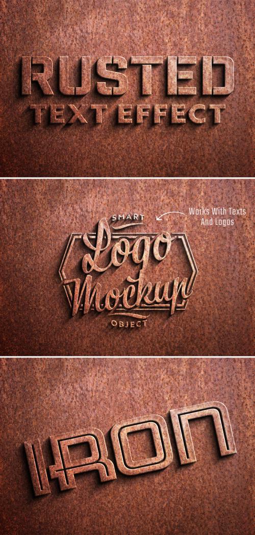 3D Rusted Metal Text Effect Mockup 647121031