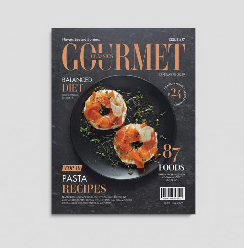 Food Magazine Cover Layout Cooking Gourmet Dish 647115731