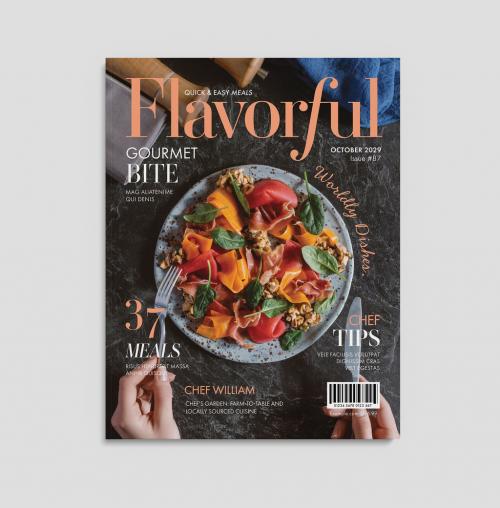 Food Magazine Cover Layout for Professional Chef 647115502