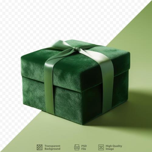 Premium PSD | Isolated box of green velvet on transparent background Premium PSD