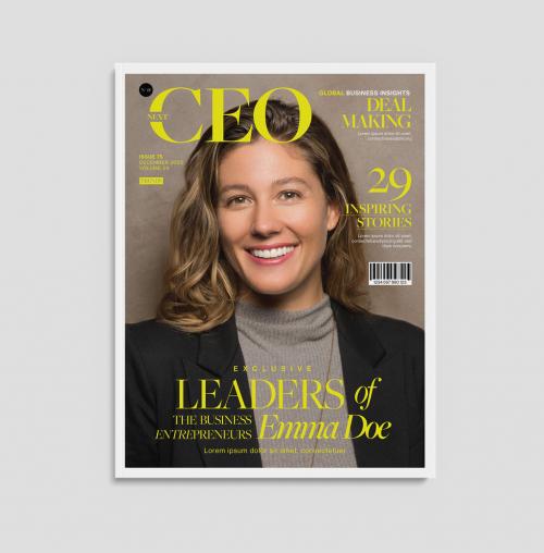 Business Magazine Cover Layout for Leader CEO 647115381