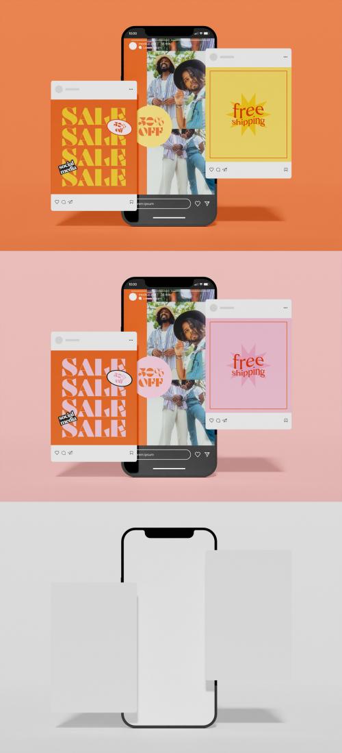 Smartphone with Vertical Layout Mockup 646882070