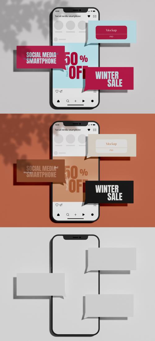 Post Layout with Messaging on Smartphone Mockup 646881784