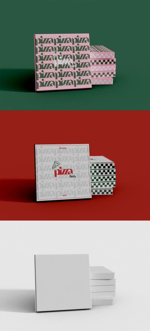 Stacked Pizza Boxes Mockup 646865401