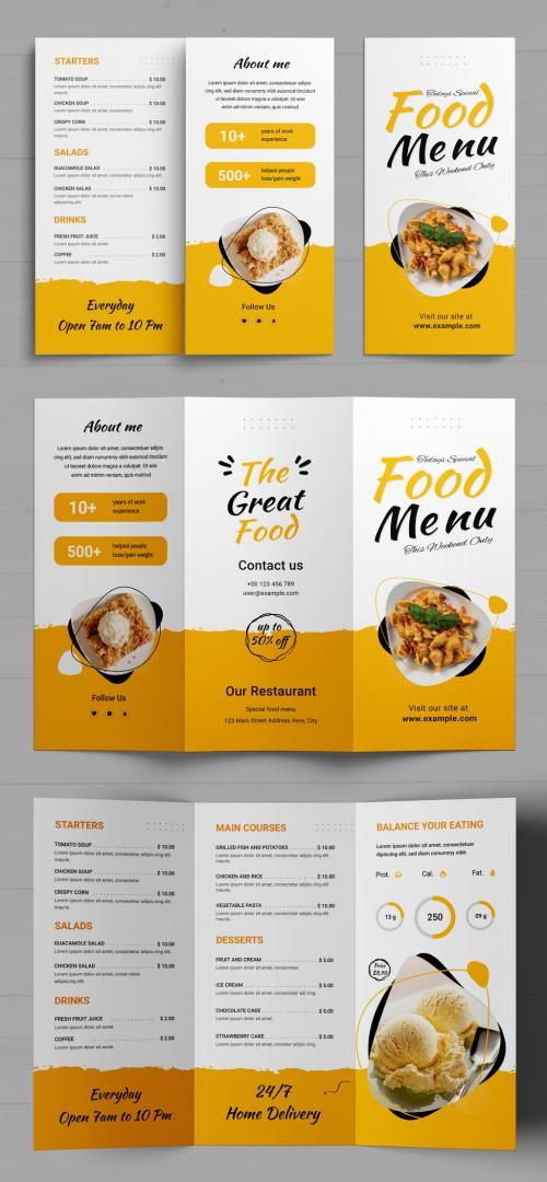 Food Menu Trifold Brochure Design 650180761