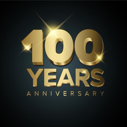 One hundred 100 years anniversary card template 650112076