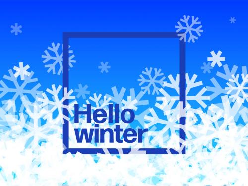Hello Winter simple poster flyer banner template 650111958