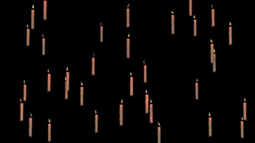 Videohive - Floating Candles On Alpha - 48028855