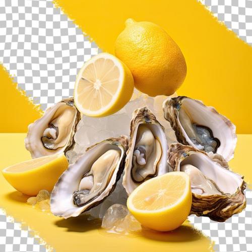 Premium PSD | Oysters served in citrus infused ice shells Premium PSD