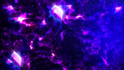 Videohive - Abstract Colorful Galaxy Crystals Background - 48047120