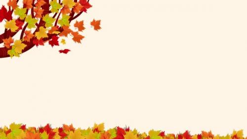 Videohive - Autumn Falling Leaves Background 4K - 48048836