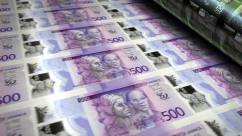 Videohive - Jamaica Dollar money banknotes printing seamless loop - 48048960