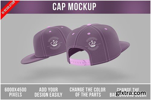 Caps Mockup with Plastic Snap Closure Template Y8JJ28N