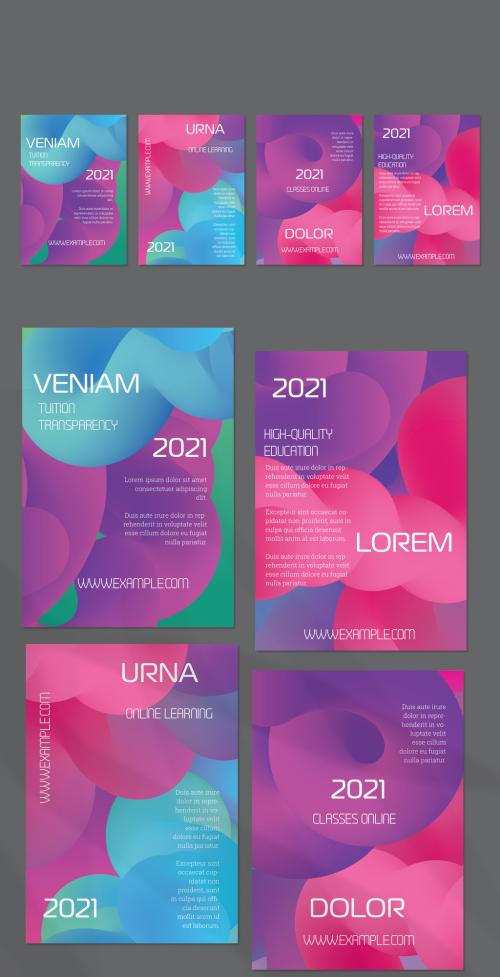 Flyer Layout with Futuristic Wavy Gradient Cloud Shape 649394609