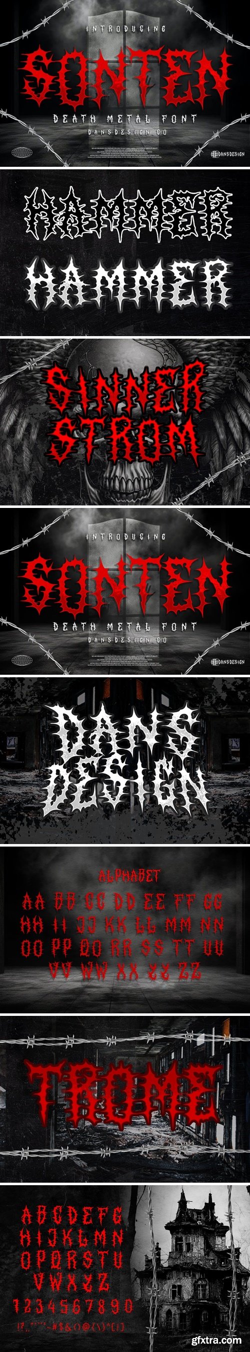 SONTEN Modern Blackletter Metal Horror Font