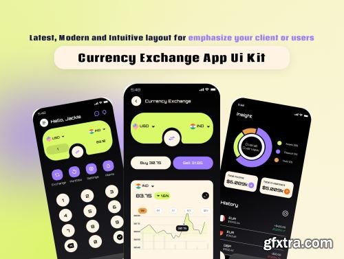 Xange currency exchange app Ui kit Ui8.net