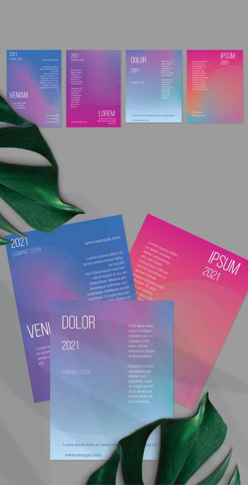 Flyer Layout with Futuristic Wavy Gradient Blend Shapes 649394402
