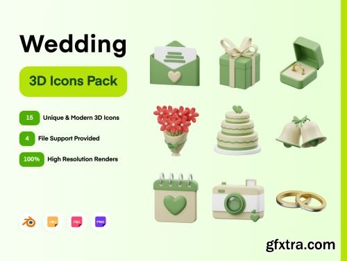Wedding 3D Icon Ui8.net