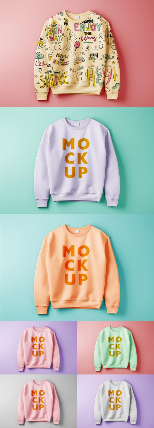 Sweatshirt Mockup with Easy Changeable Colors. AI Generative 648160404