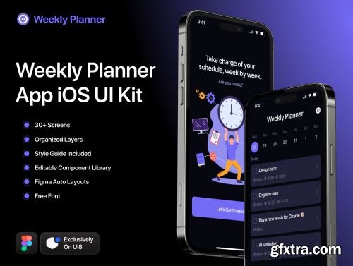 Weekly Planner App UI Kit Ui8.net