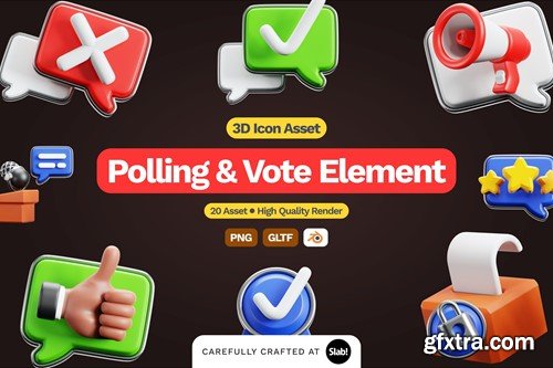 3D Polling And Vote Illustration C8AL78X