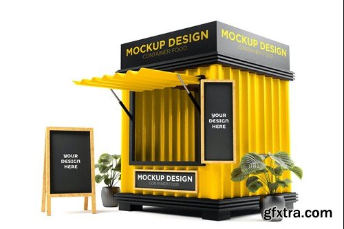Booth Container Food Stand Mockup SE43ZWZ