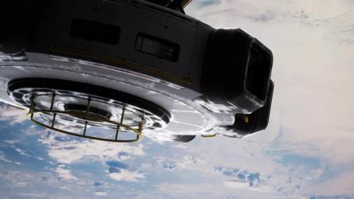 Videohive - Animation of Experimental Starship Leaving Earth Orbit - 48098546