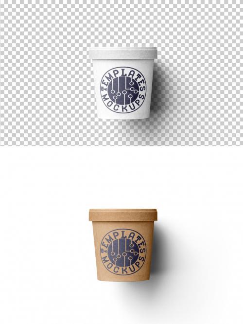 Mockup of customizable food packaging with lid on and customizable background 646711595
