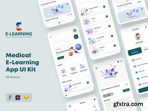Medical E-Learning Online Course App UI Kit Ui8.net