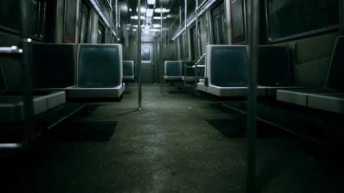 Videohive - Empty Benches of Metro Wagon - 48098663