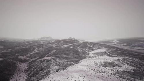 Videohive - Dramatic Winter Dark Desert Steppe on a Highland Mountain Plateau - 48098813