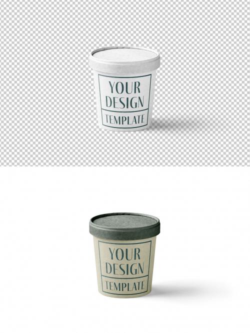 Mockup of customizable food container with lid on and customizable background 646709439