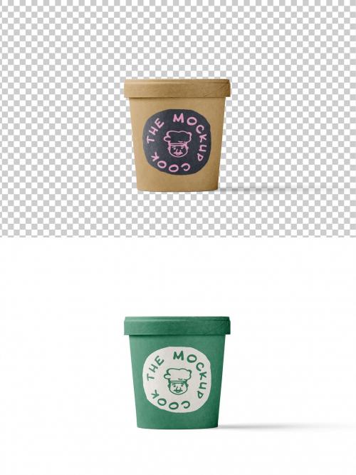 Mockup of customizable food packaging with lid on and customizable background 646709258